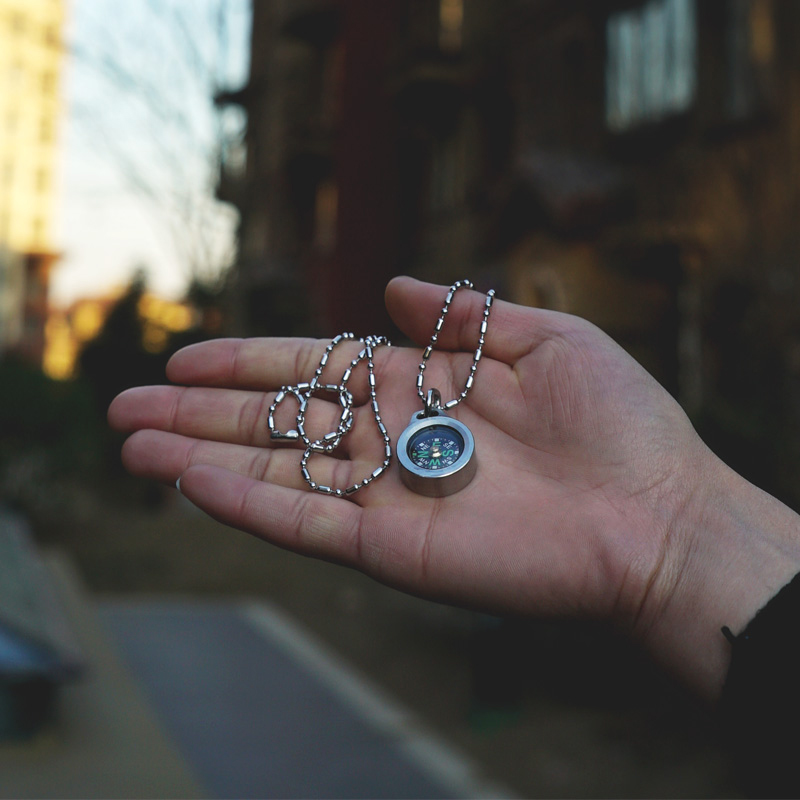 Compass Keychain Mini - Colgante de brújula impermeable luminoso de