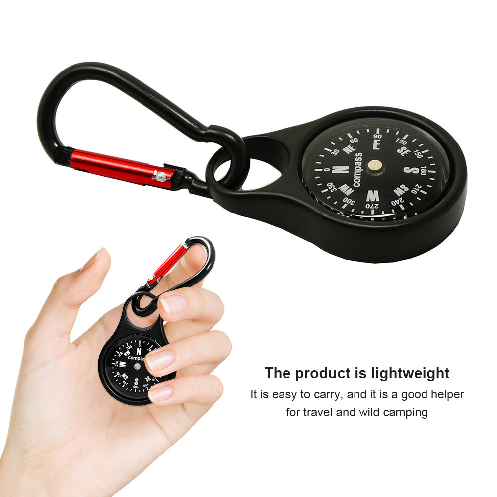 Compass Keychain Mini - Mini Brújula de Supervivencia con Mosquetón,